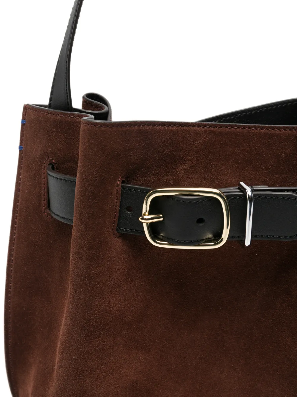 Paul Smith buckle-detail suede bucket bag Bruin
