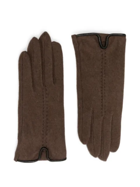 L'APERO Belfort piped-trim cashmere gloves