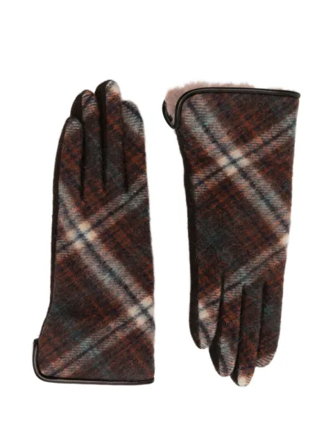 L'APERO Beauvais check-pattern wool gloves