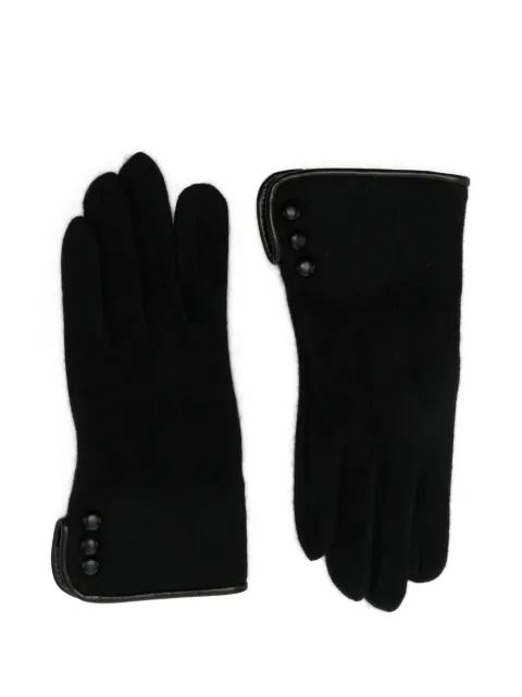 L'APERO Troyes button-embellished leather-trim gloves