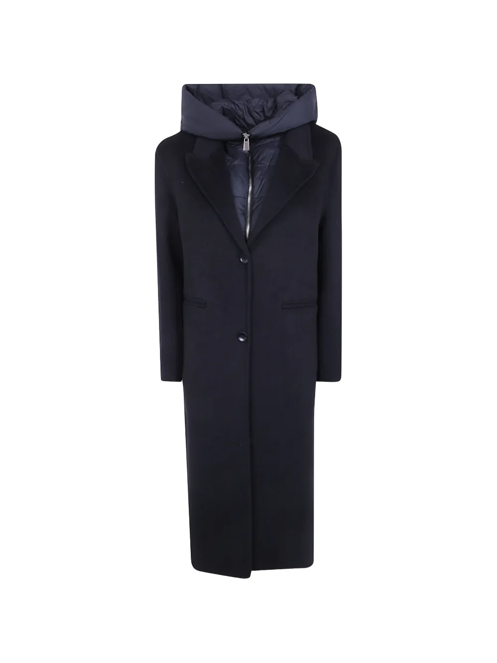 Seventy hooded single-breasted coat - Blu