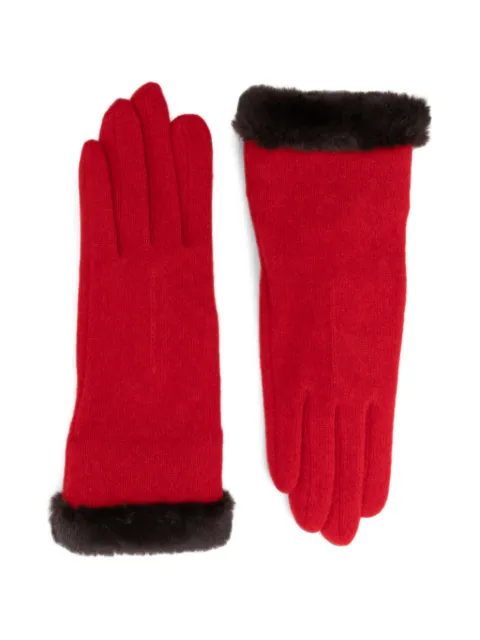 L'APERO Cygne faux-fur-trim wool gloves