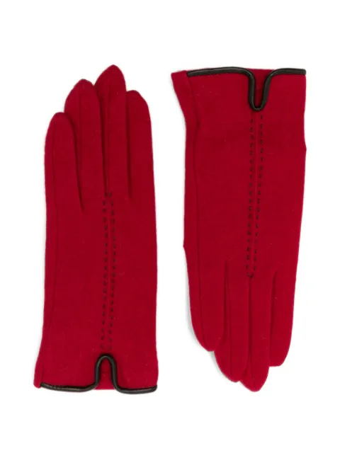 L'APERO Belfort heart-embroidered contrast-trim gloves