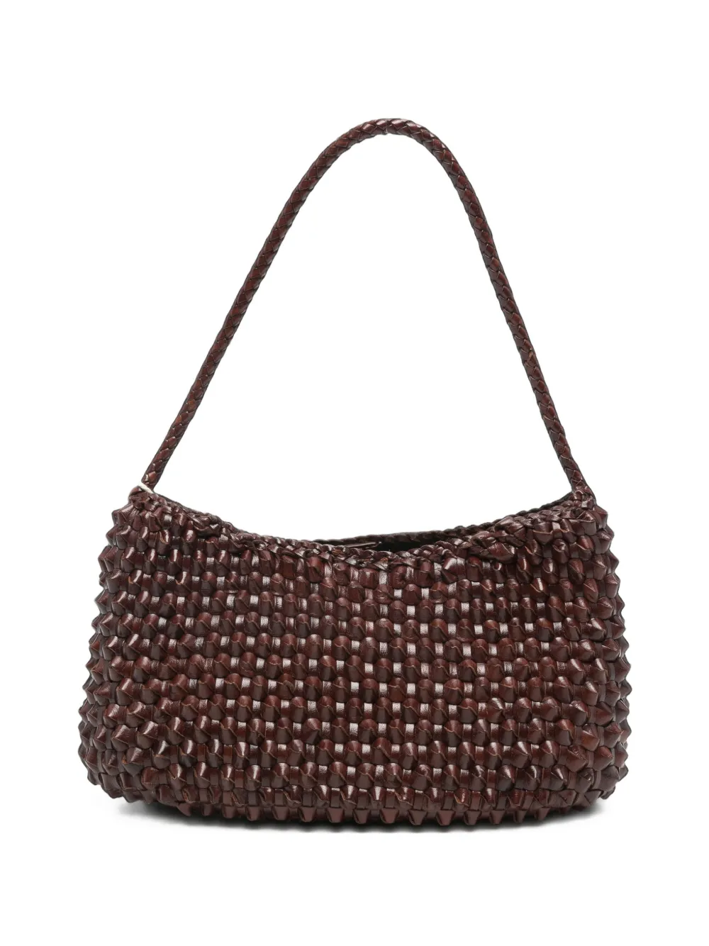 DRAGON DIFFUSION Basil Cactus woven-leather shoulder bag - Marrone