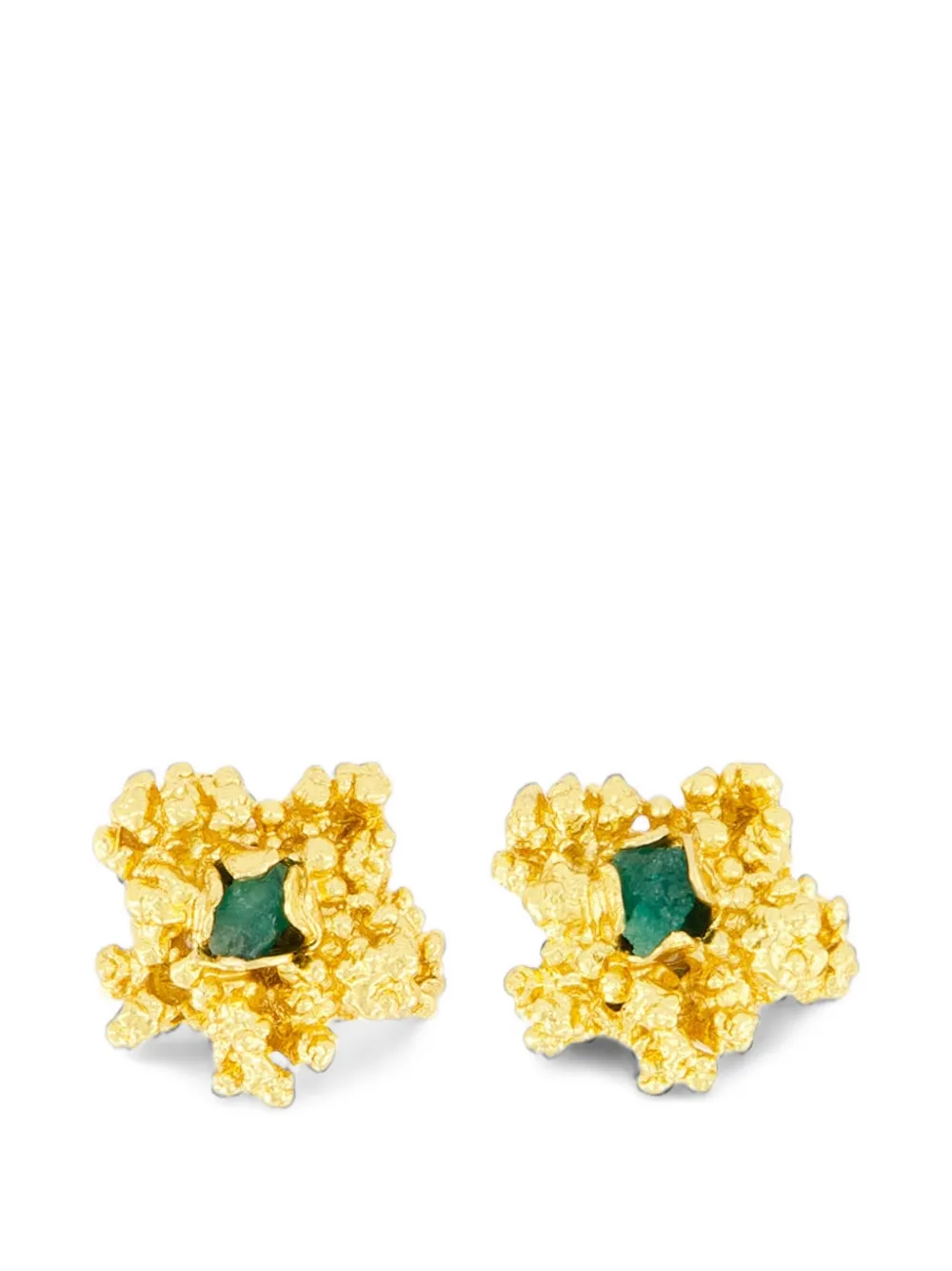 FENOMENA Aura emerald stud earrings - Gold
