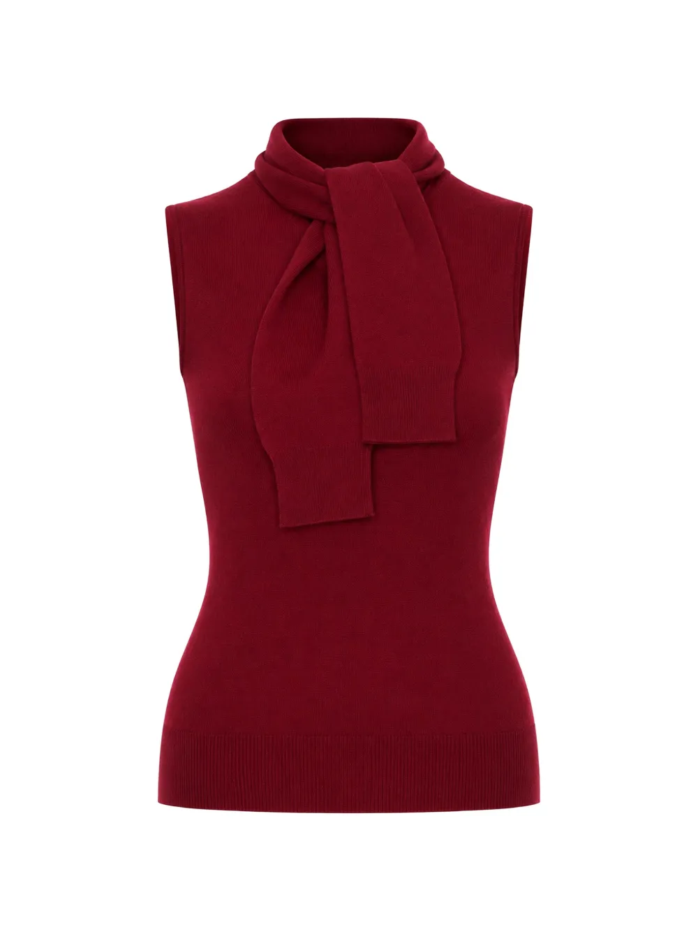 Aknvas scarf-detail sleeveless sweater - Rosso