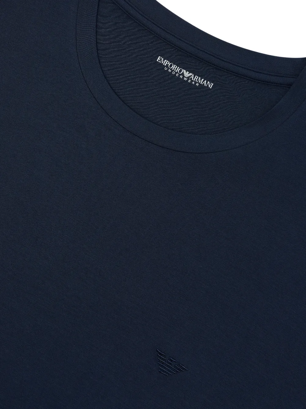 Ea7 Emporio Armani logo-embroidered T-shirt Blauw