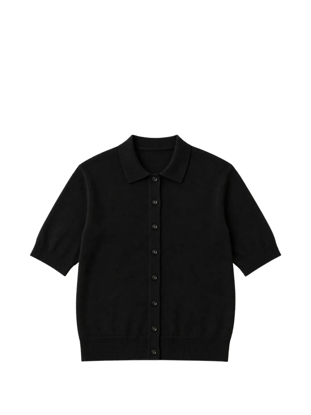 MeimeiJ short-sleeve polo cardigan - Noir MeimeiJ short-sleeve polo cardigan - Noir