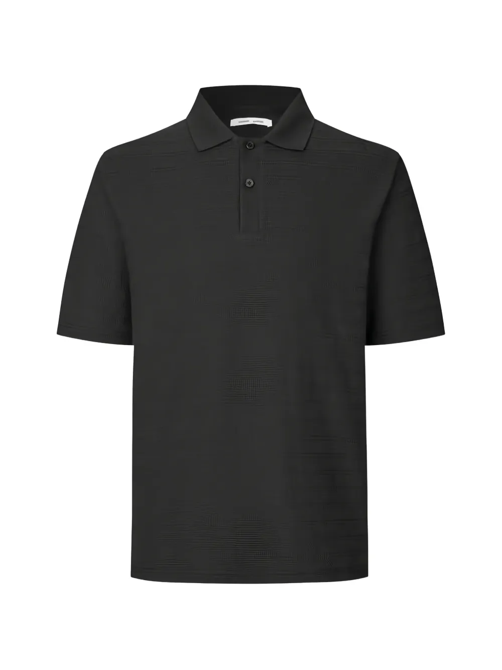Samsoe & Samsoe Sajase Textured Polo Shirt In Black