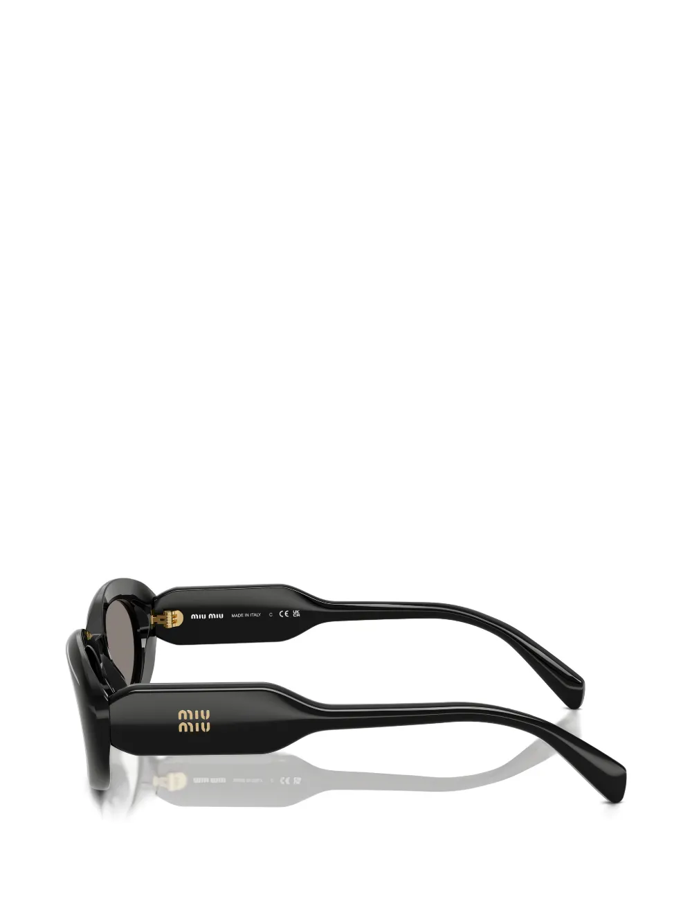 Miu Eyewear Zonnebril met ovalen montuur Zwart