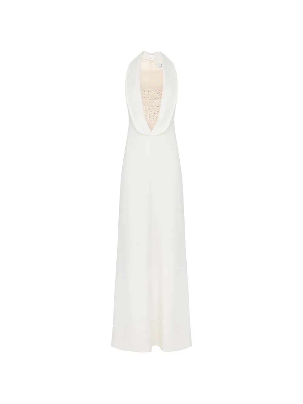 Elisabetta Franchi Maxi-jurk verfraaid met kristallen Wit