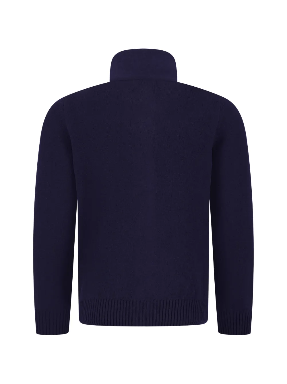 Gran Sasso Ribgebreid jack met hoge hals Blauw