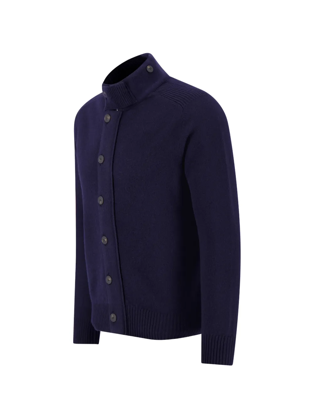 Gran Sasso Ribgebreid jack met hoge hals Blauw