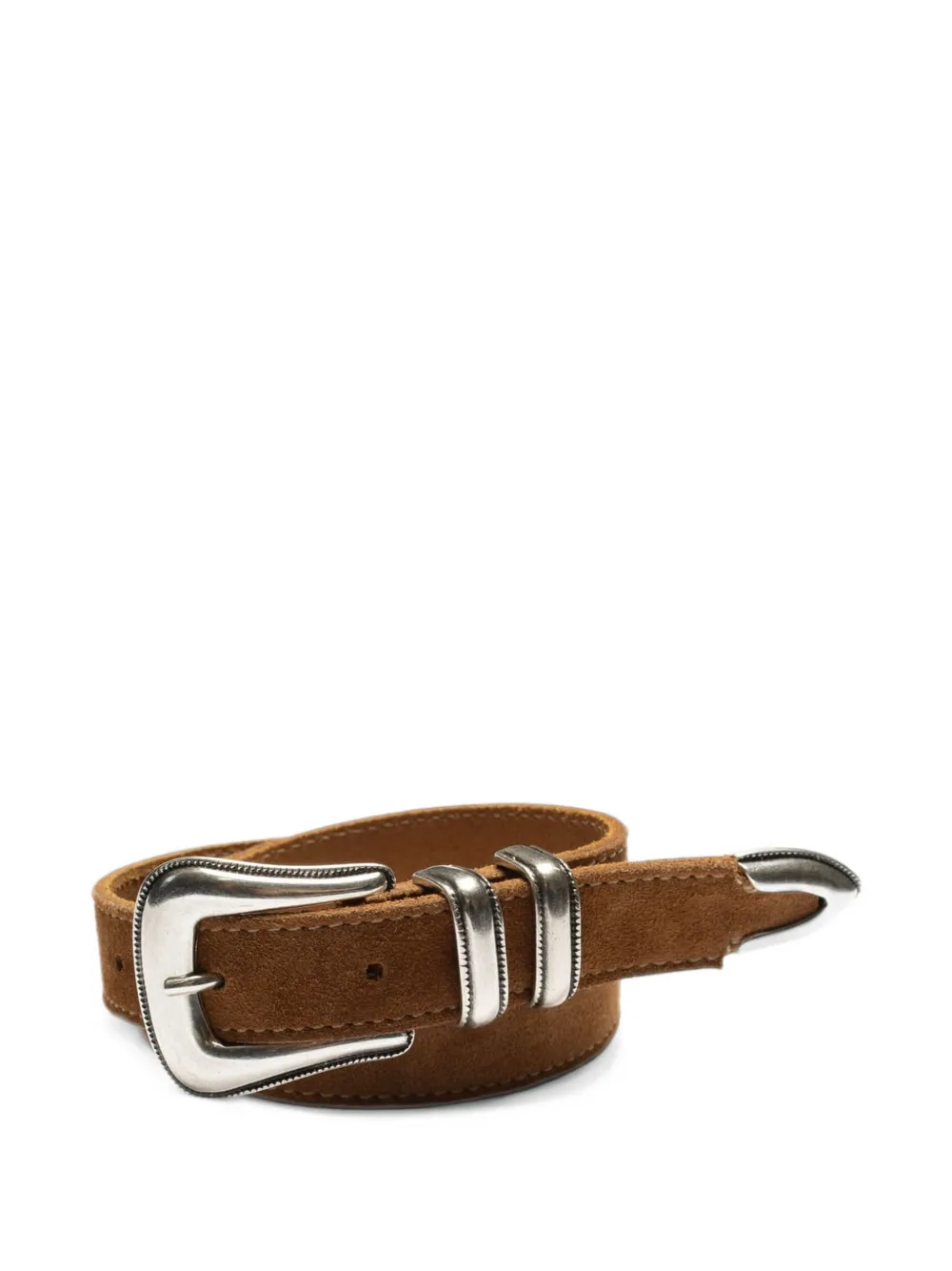 Nudie Jeans Cintura Western in pelle scamosciata - Marrone
