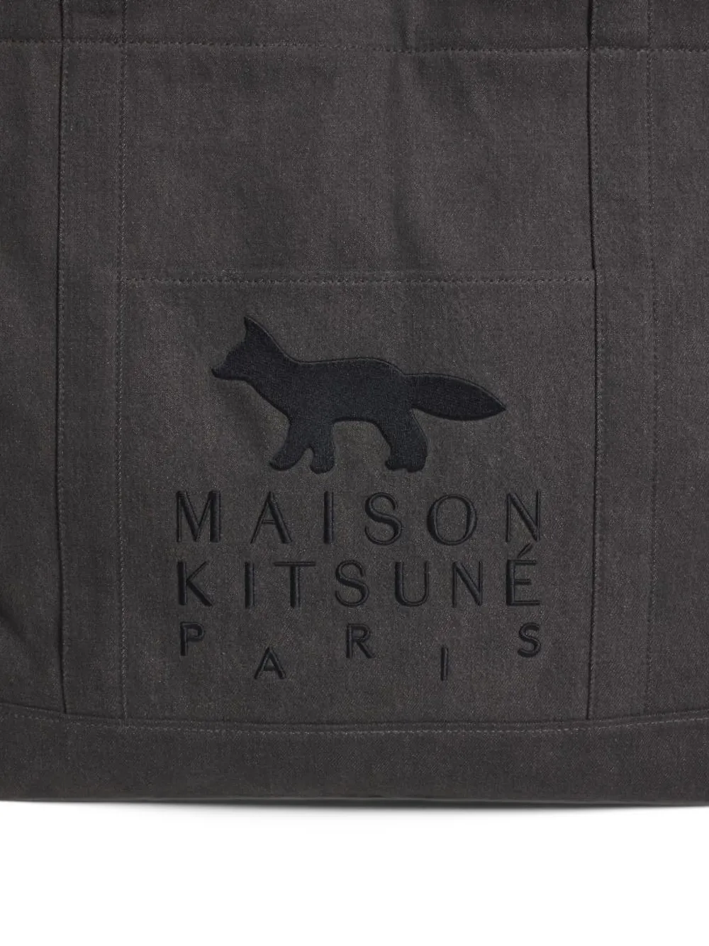 Maison Kitsuné XL Profile Fox tote bag Zwart