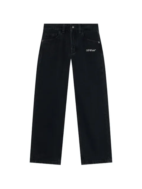 Off-White Kids logo-embroidered straight-leg jeans