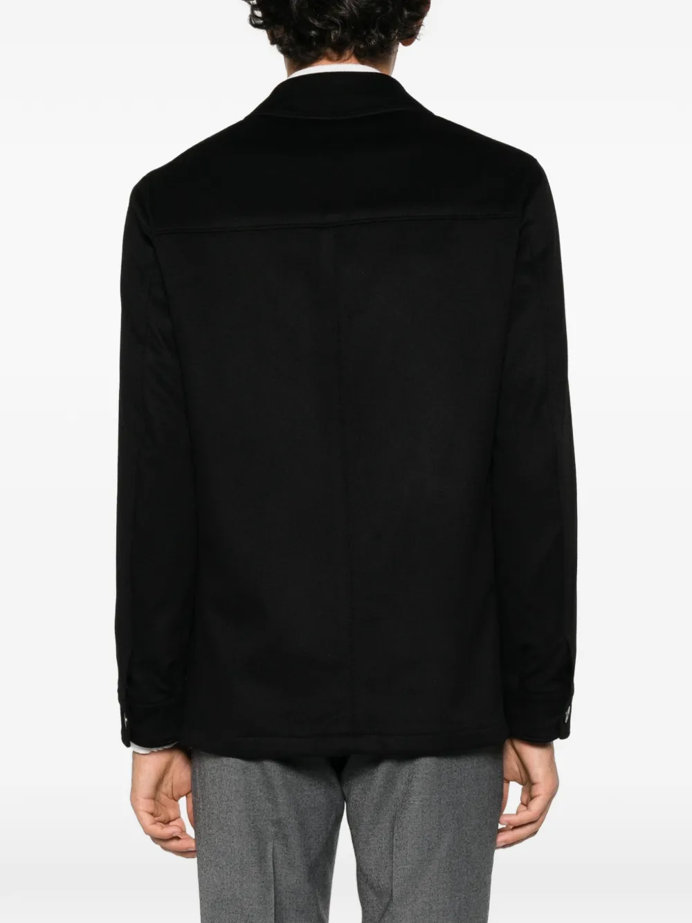 Canali cashmere button-up jacket Zwart