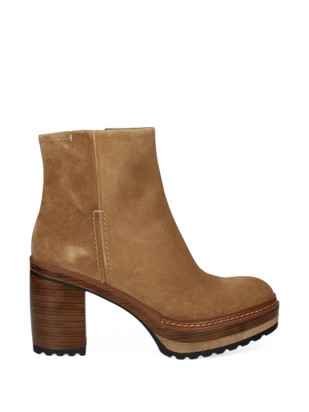PONS QUINTANA bottines en daim à plateforme - Marron