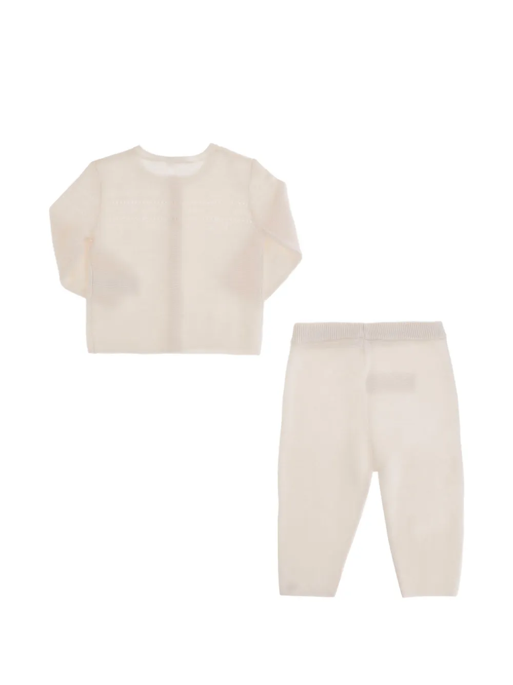Tartine Et Chocolat Pointelle gebreide set met knopen Beige