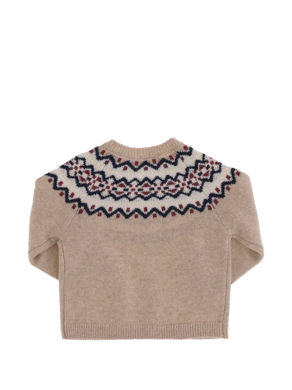 Tartine Et Chocolat geometric-pattern wool sweater Beige
