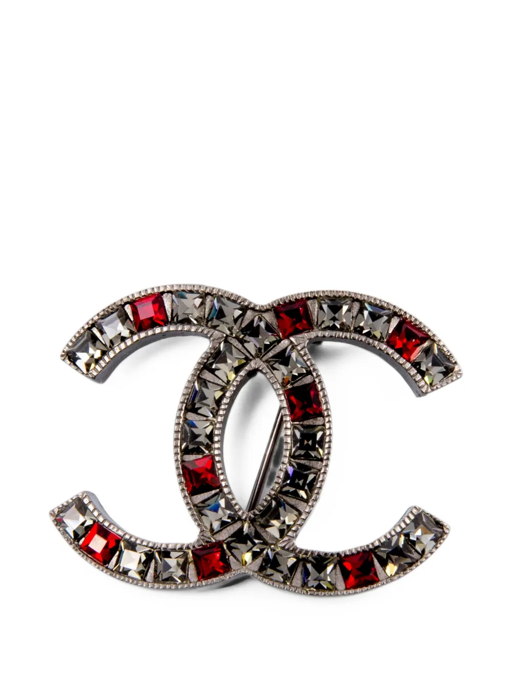 CHANEL Pre-Owned 2005 CC crystal-embellished brooch - Argento