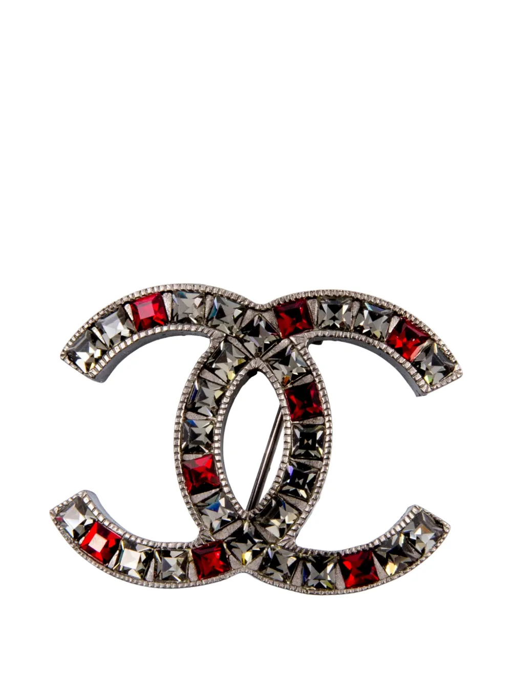 CHANEL Pre-Owned 2005 CC crystal-embellished brooch - Argento