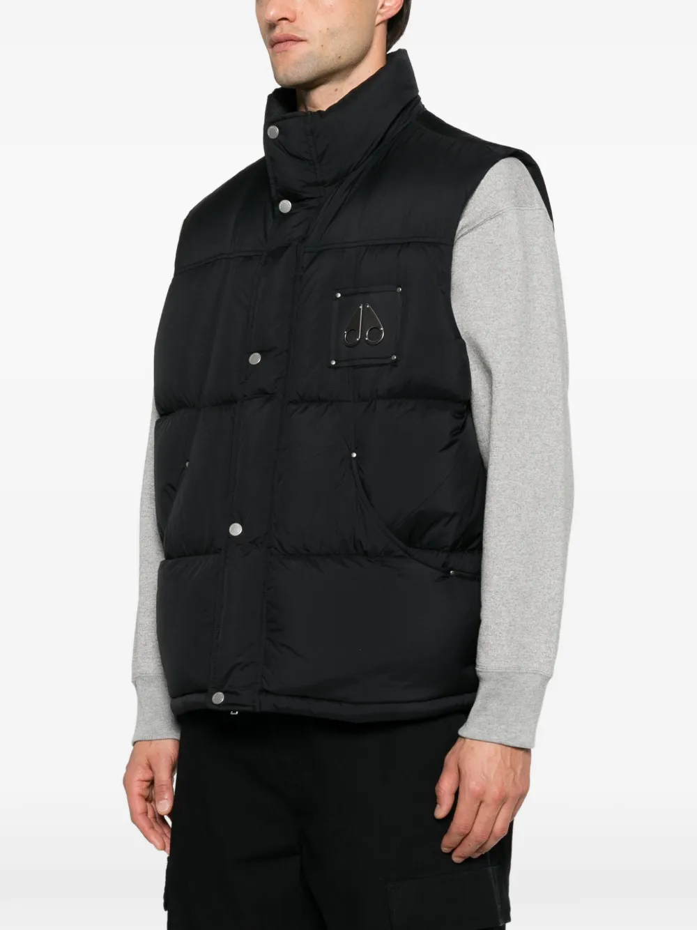 Moose Knuckles Everest logo-patch gilet Zwart