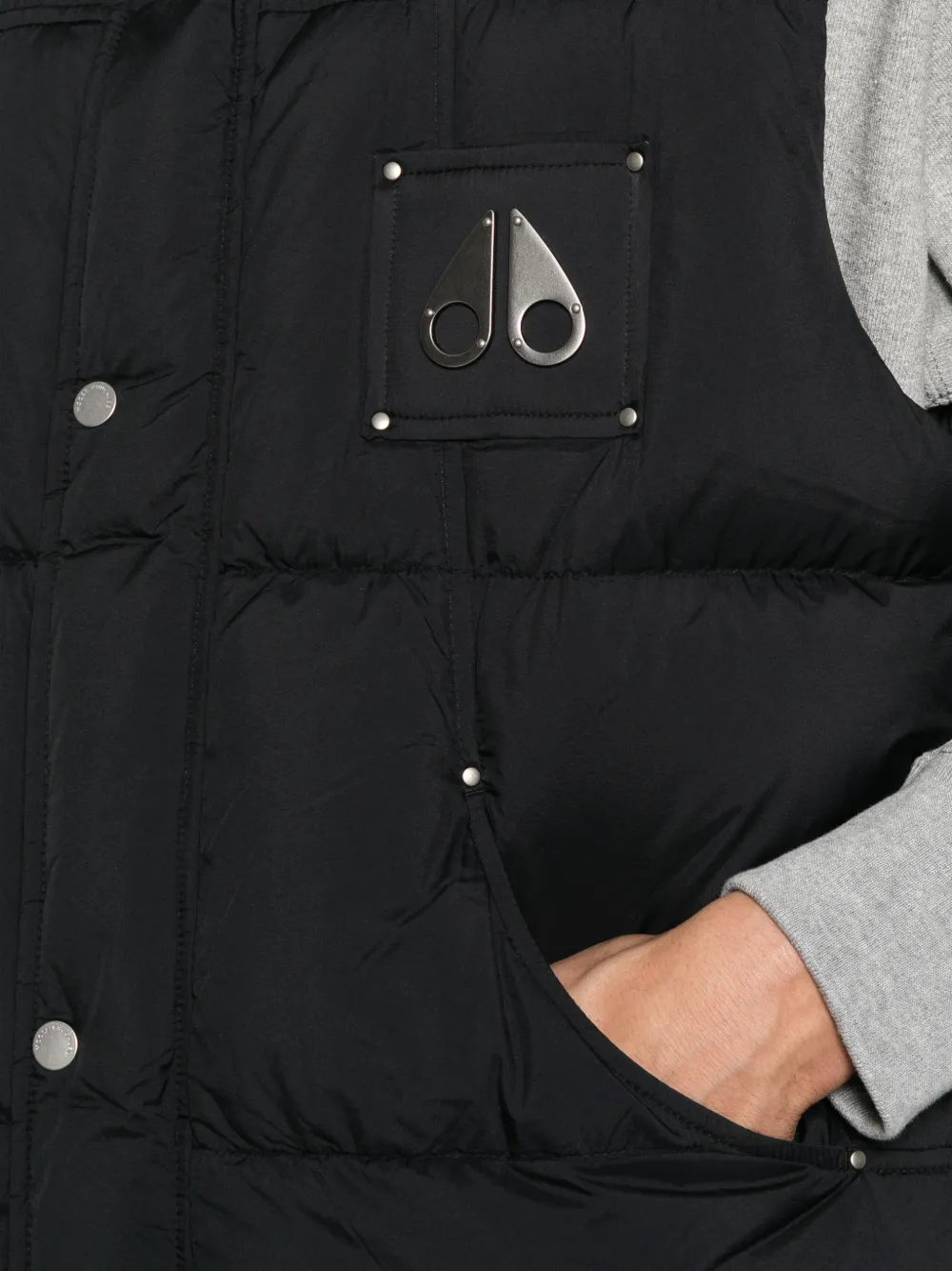 Moose Knuckles Everest logo-patch gilet Zwart