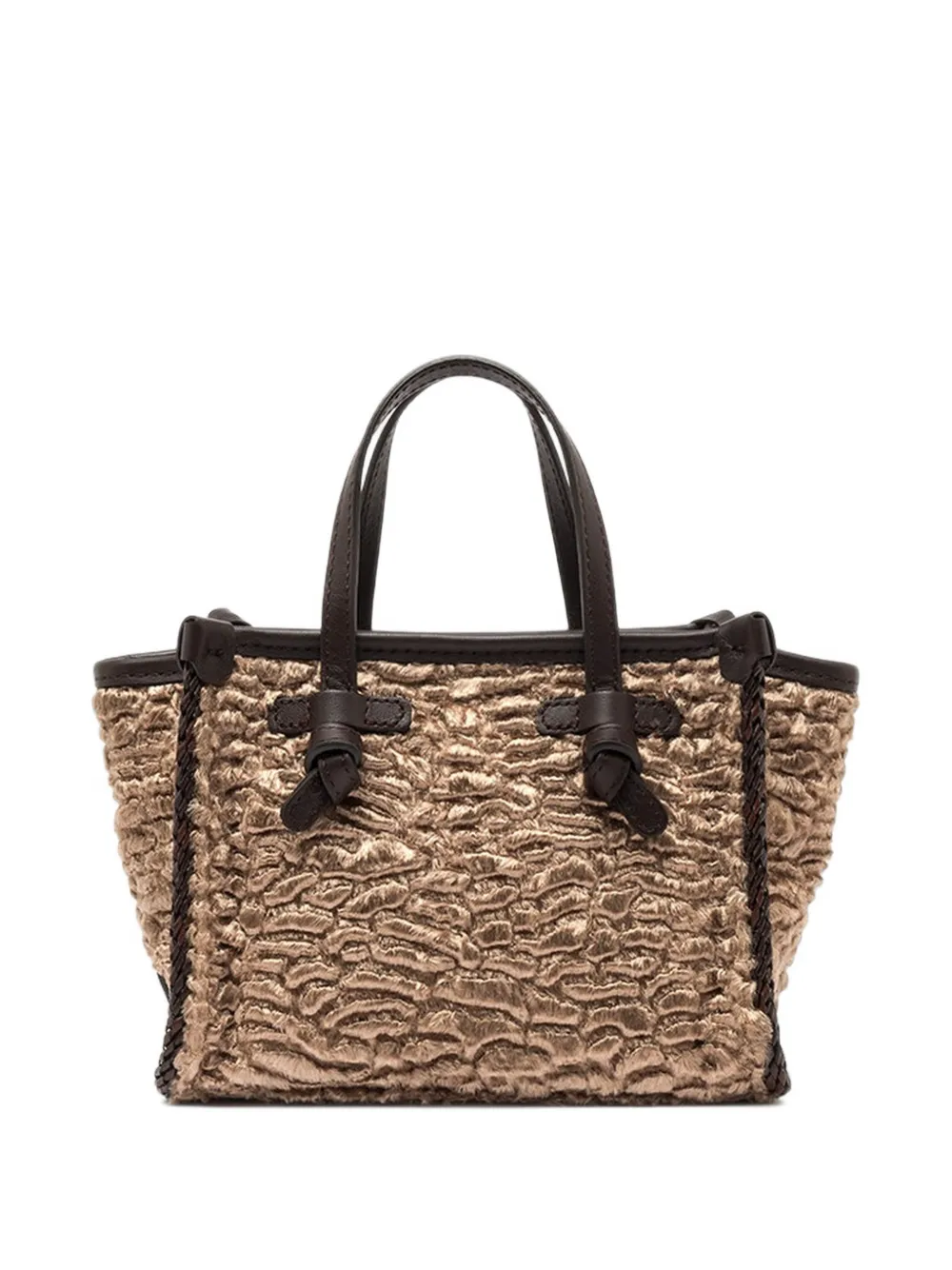 GIANNI CHIARINI small Miss Marcella textured-finish tote bag Beige