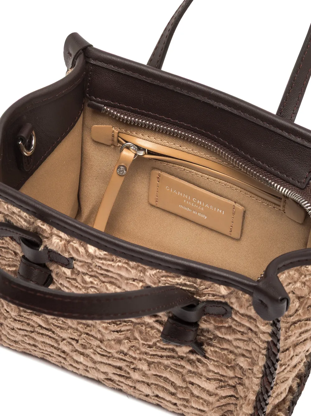 GIANNI CHIARINI small Miss Marcella textured-finish tote bag Beige
