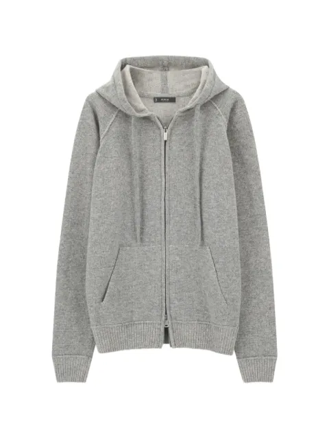 Boggi Milano cashmere-blend full zip-hooded sweater