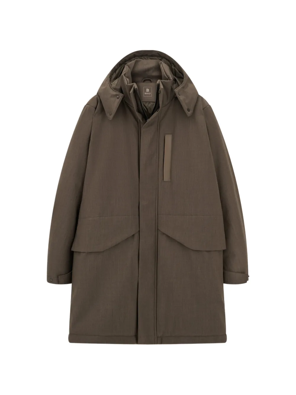 Boggi Milano long jacket in technical wool - Marron Boggi Milano long jacket in technical wool - Marron