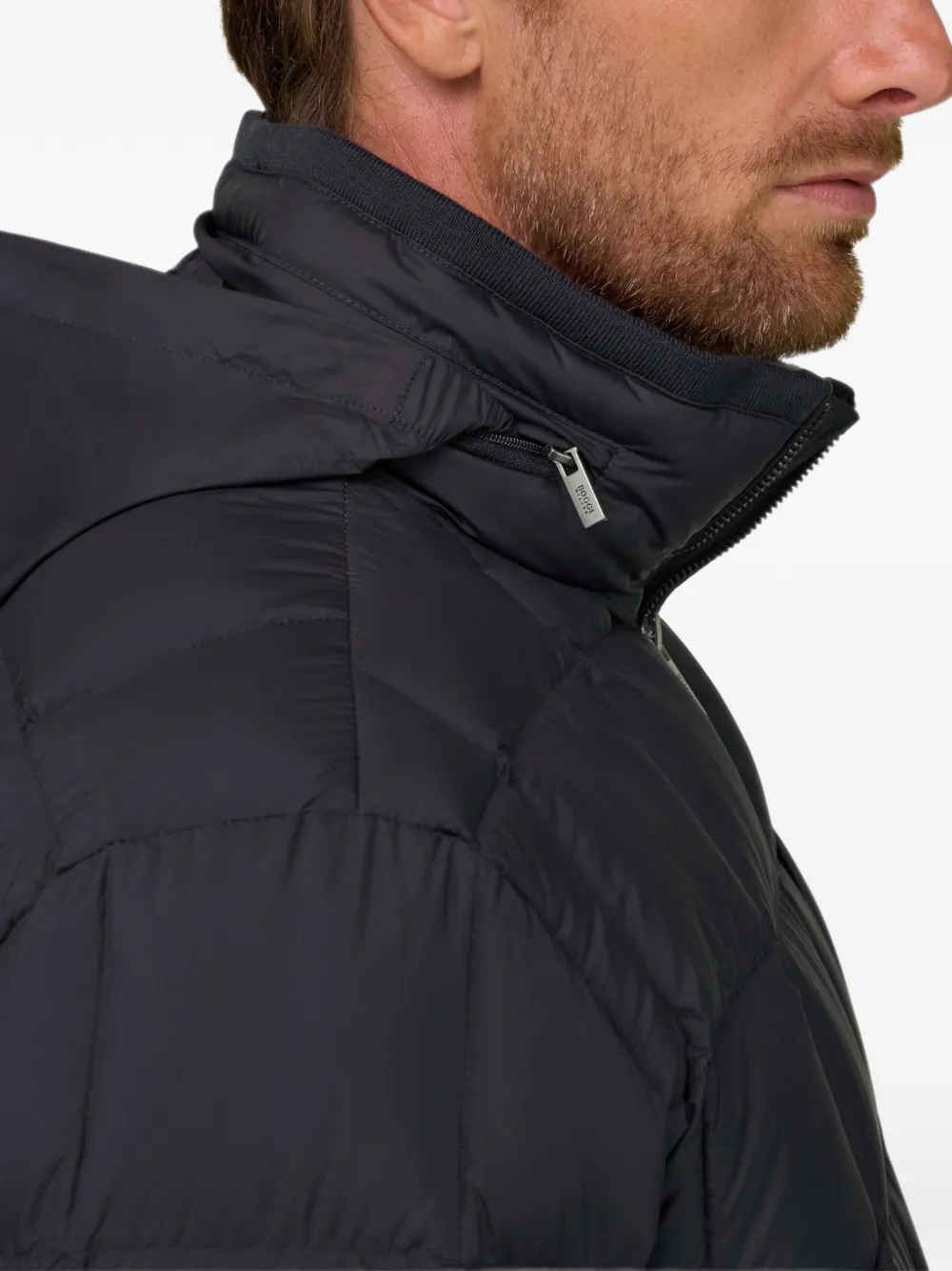Boggi Milano Nylon bomberjack gewatteerd met ganzendons Blauw
