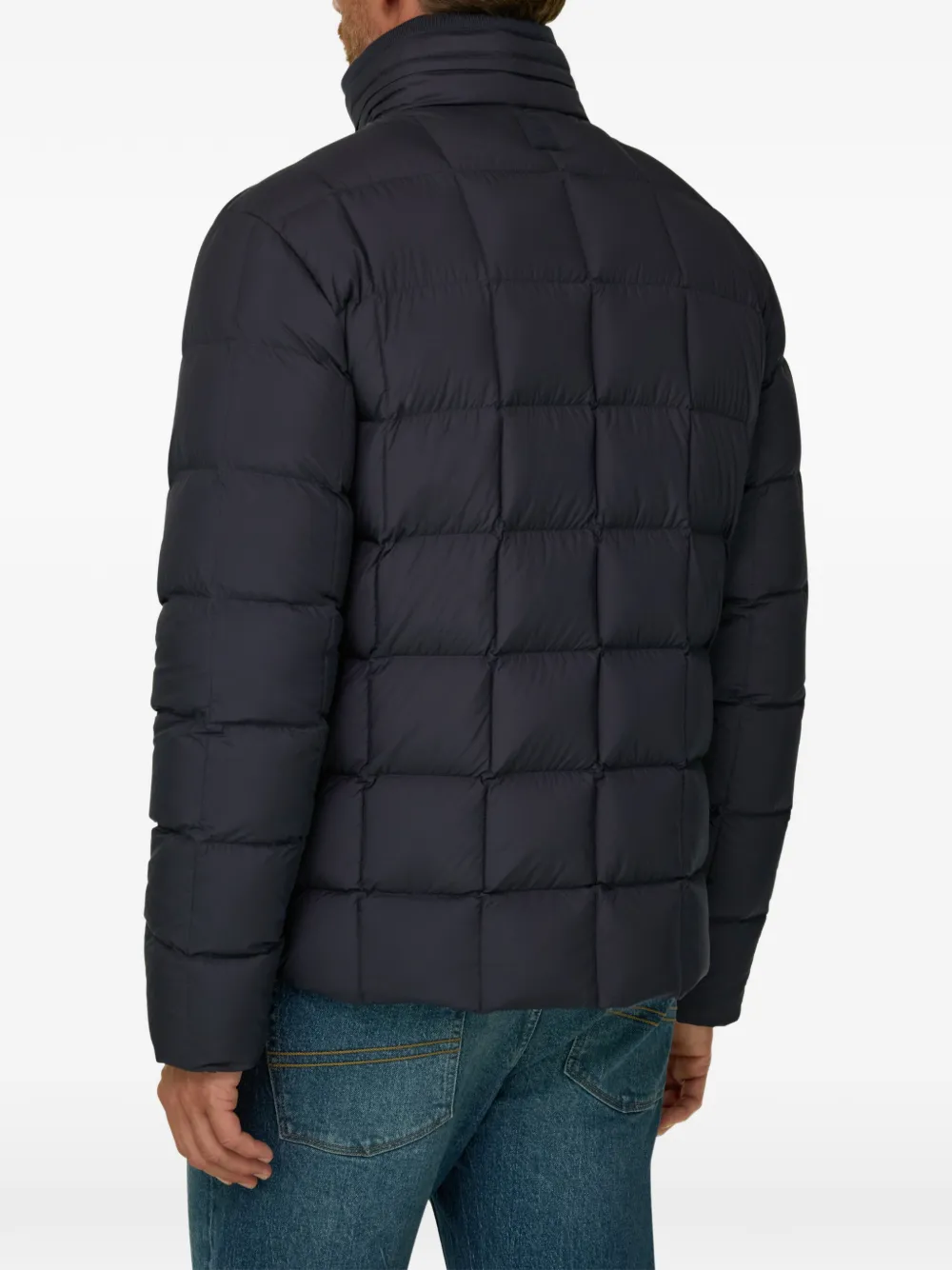 Boggi Milano Nylon bomberjack gewatteerd met ganzendons Blauw
