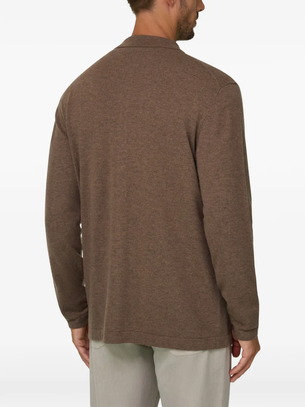 Boggi Milano knitted shirt in wool-cashmere Bruin