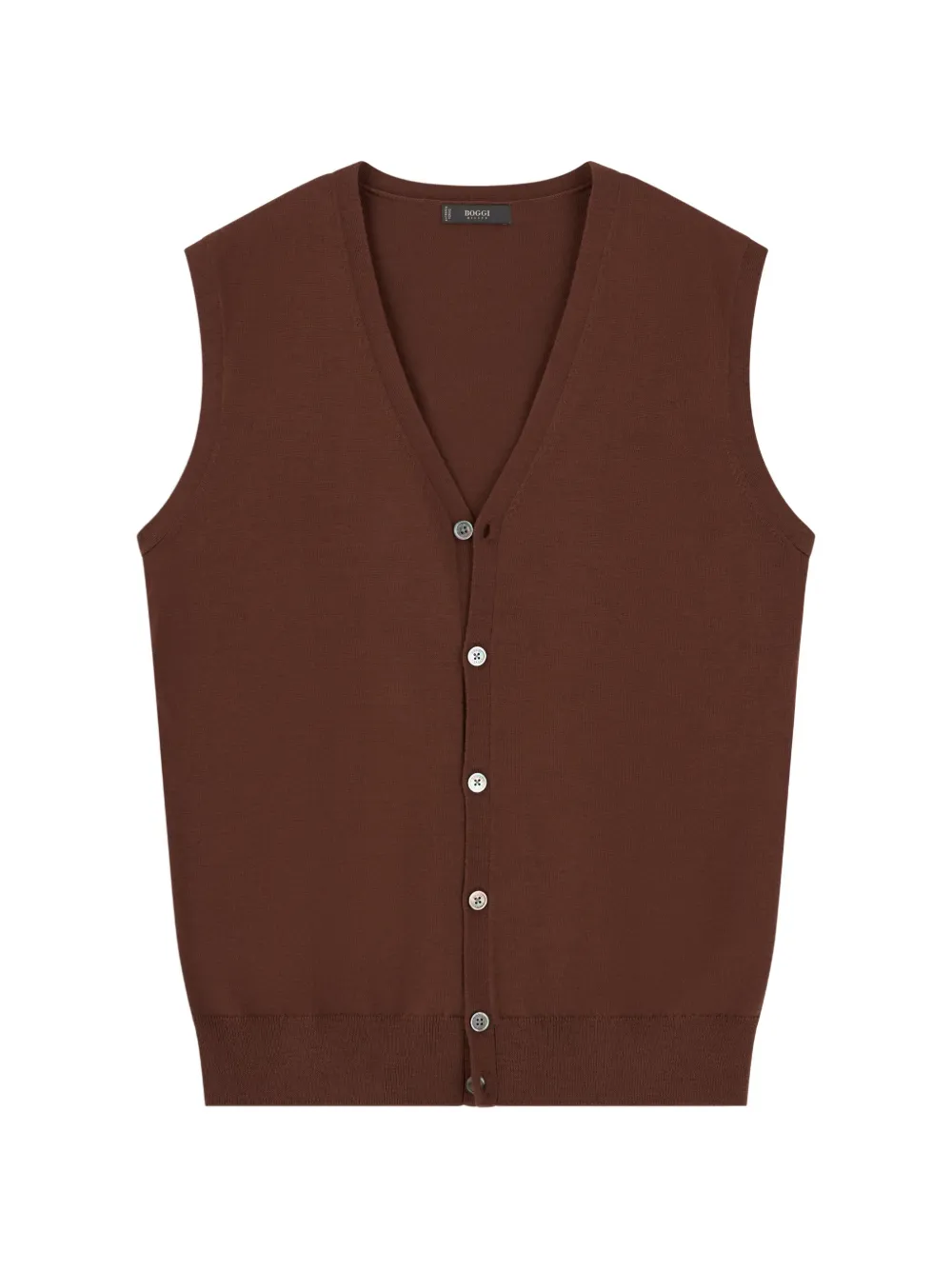 Boggi Milano waistcoat in extrafine merino wool - Brown