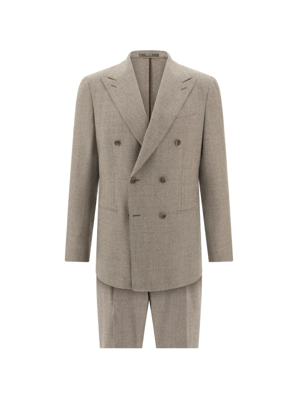 Boggi Milano double-breasted suit in super 130 wool - Nude