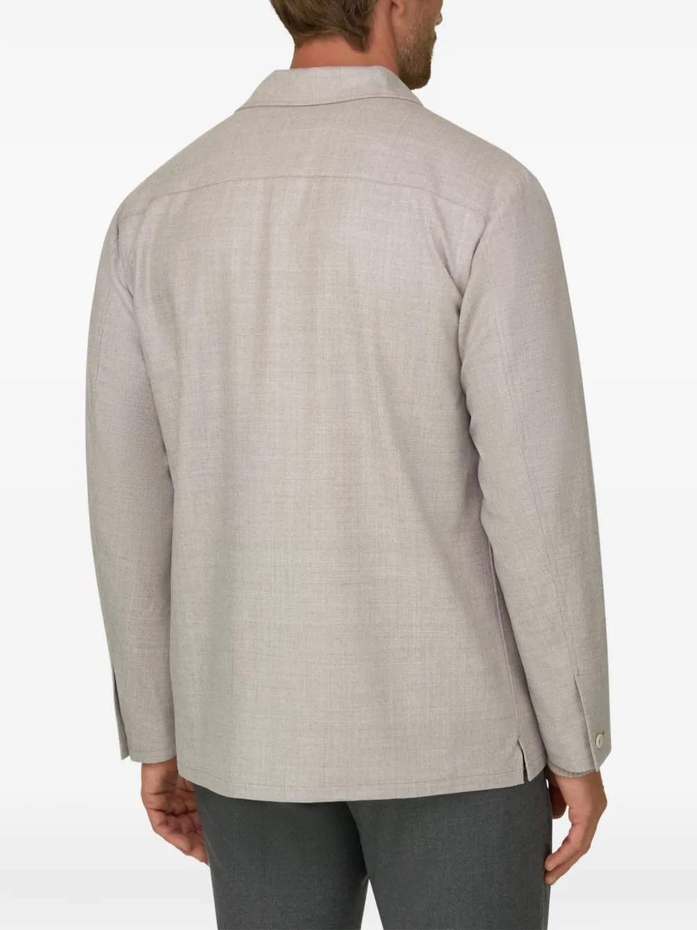 Boggi Milano shacket in mélange wool Beige