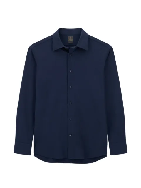 Boggi Milano polo en sergé de coton et laine mélangés à coupe droite