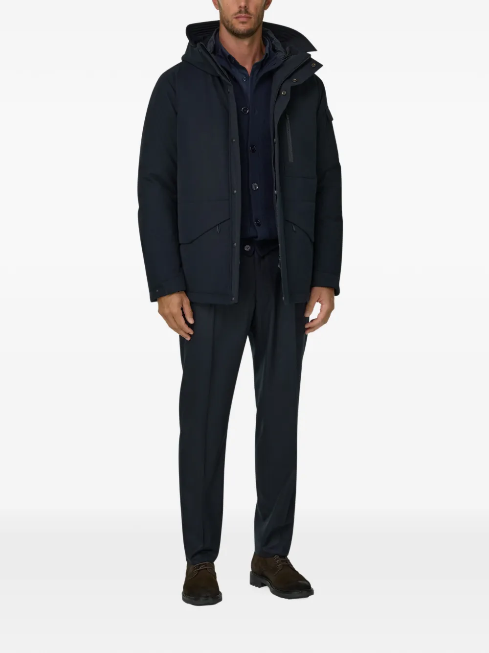 Boggi Milano B Tech parka van technische stof Blauw