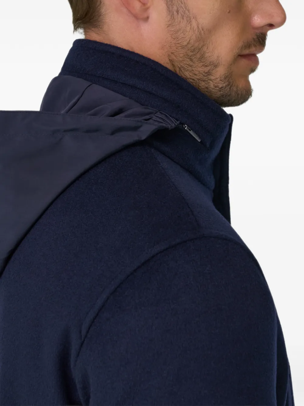 Boggi Milano Gewatteerde carcoat van wol-kasjmier Blauw