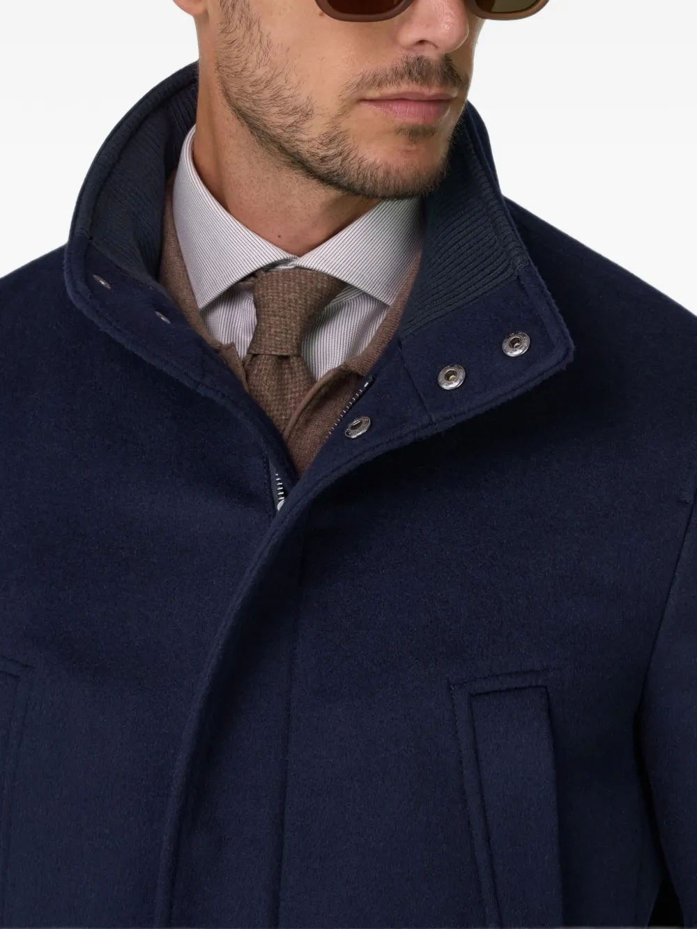 Boggi Milano Gewatteerde carcoat van wol-kasjmier Blauw