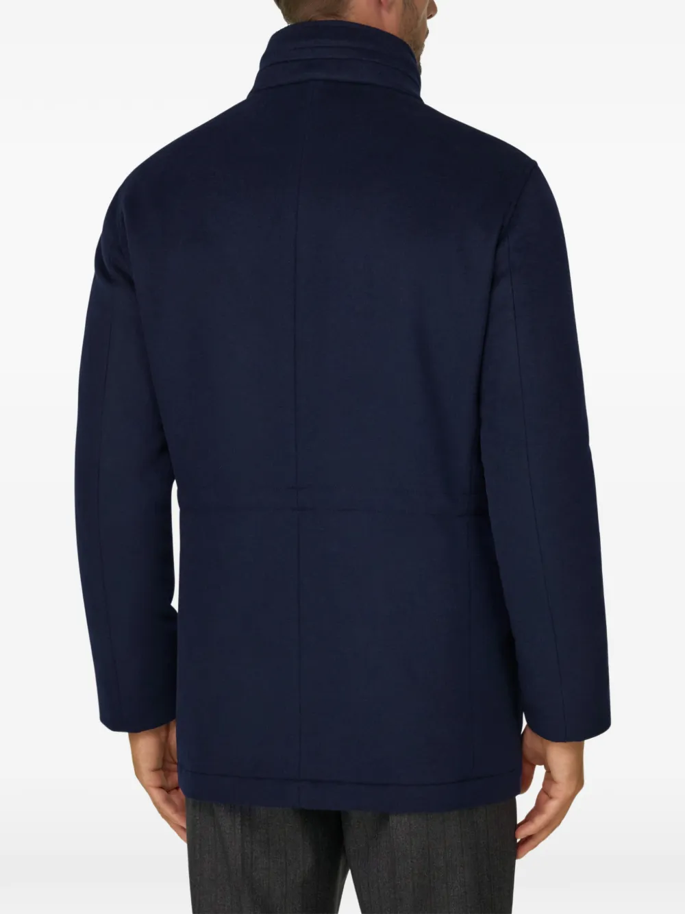 Boggi Milano Gewatteerde carcoat van wol-kasjmier Blauw