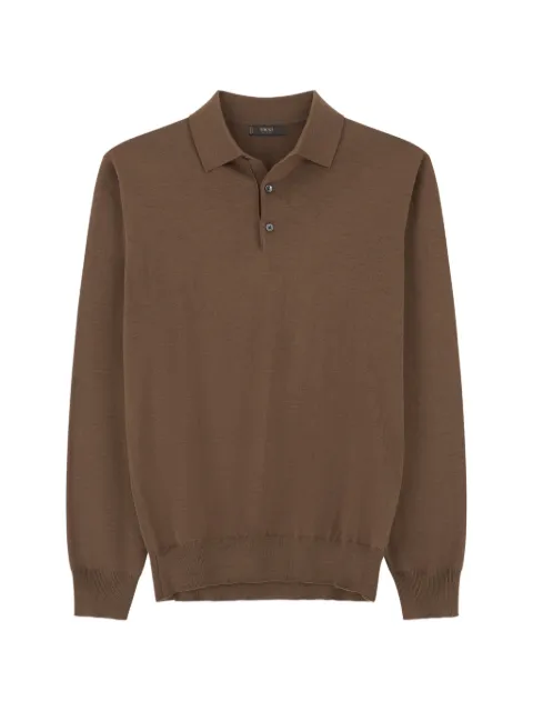 Boggi Milano playera tipo polo tejida en merino extrafino