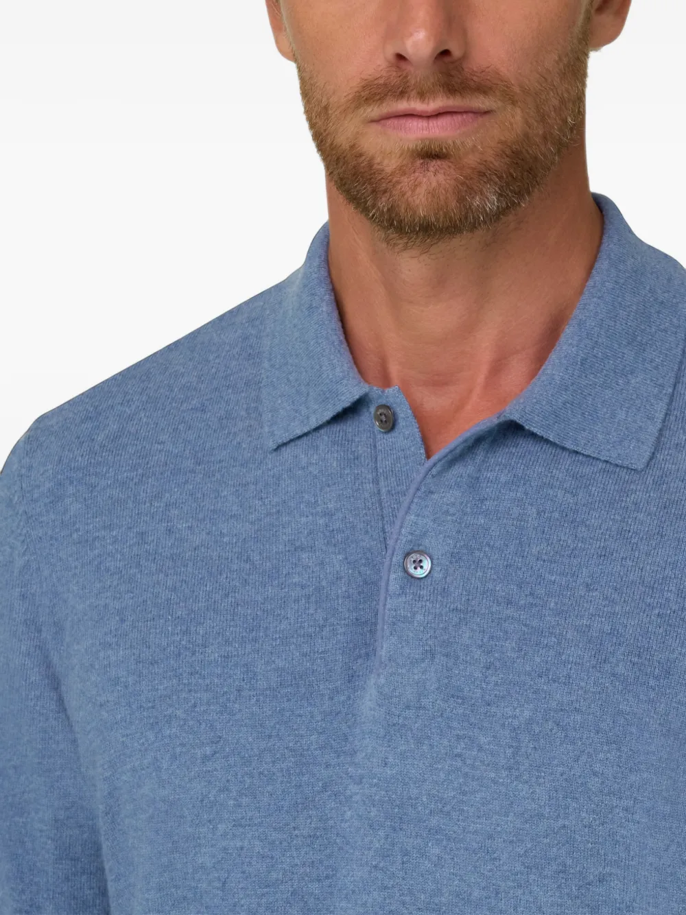 Boggi Milano Gebreid poloshirt van kasjmier-wol Blauw