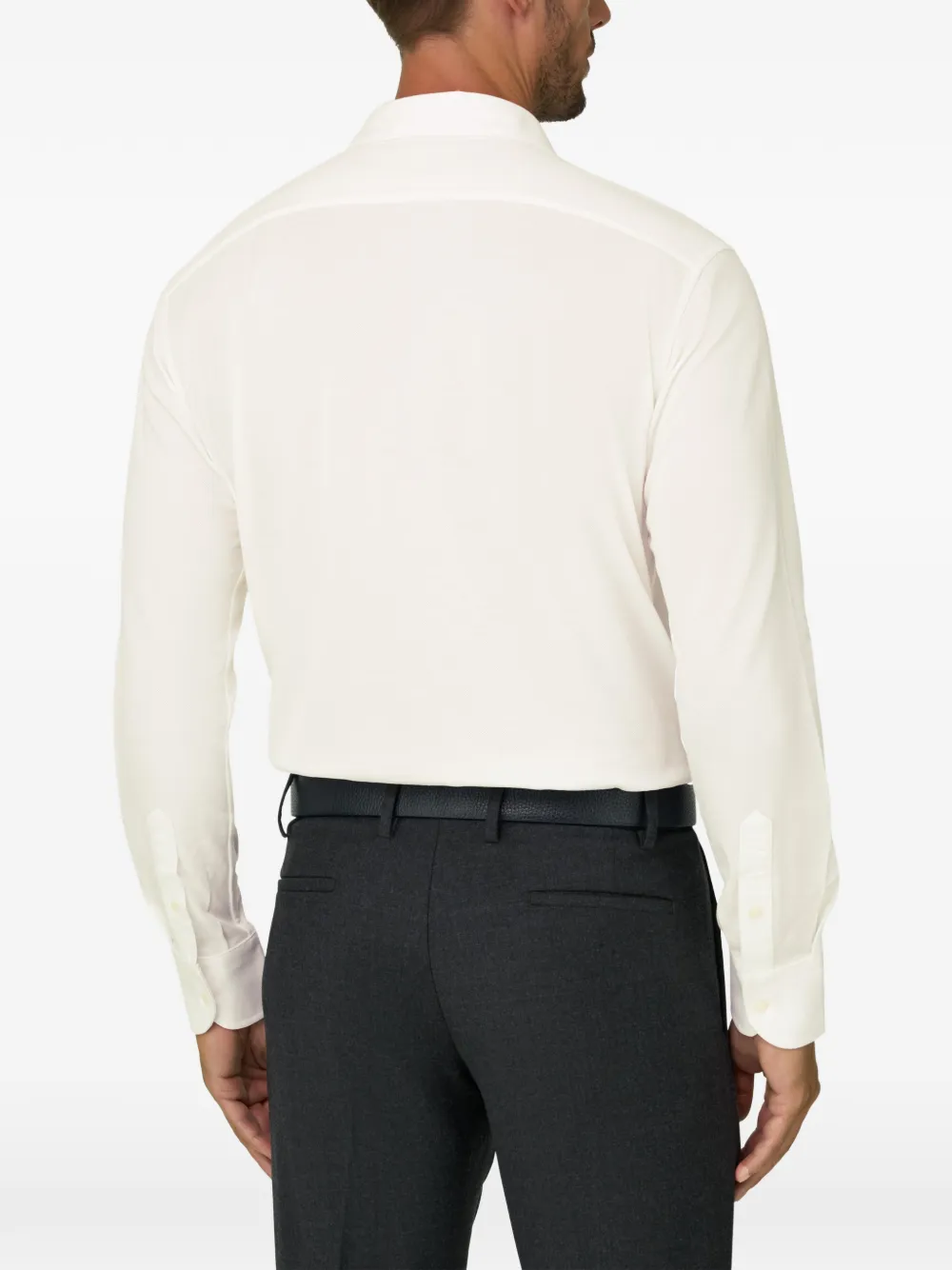 Boggi Milano Mouliné poloshirt van regular-fit katoen Wit