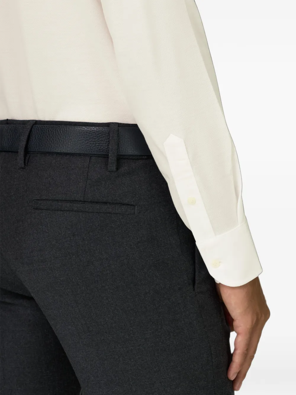 Boggi Milano Mouliné poloshirt van regular-fit katoen Wit