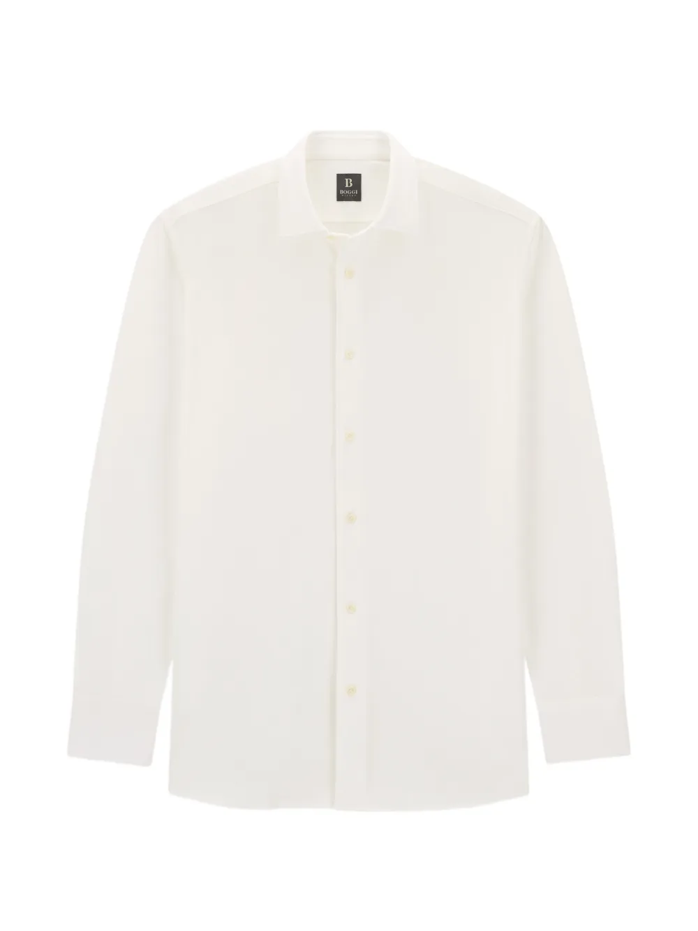 Boggi Milano mouliné polo shirt in regular-fit cotton - Weiß