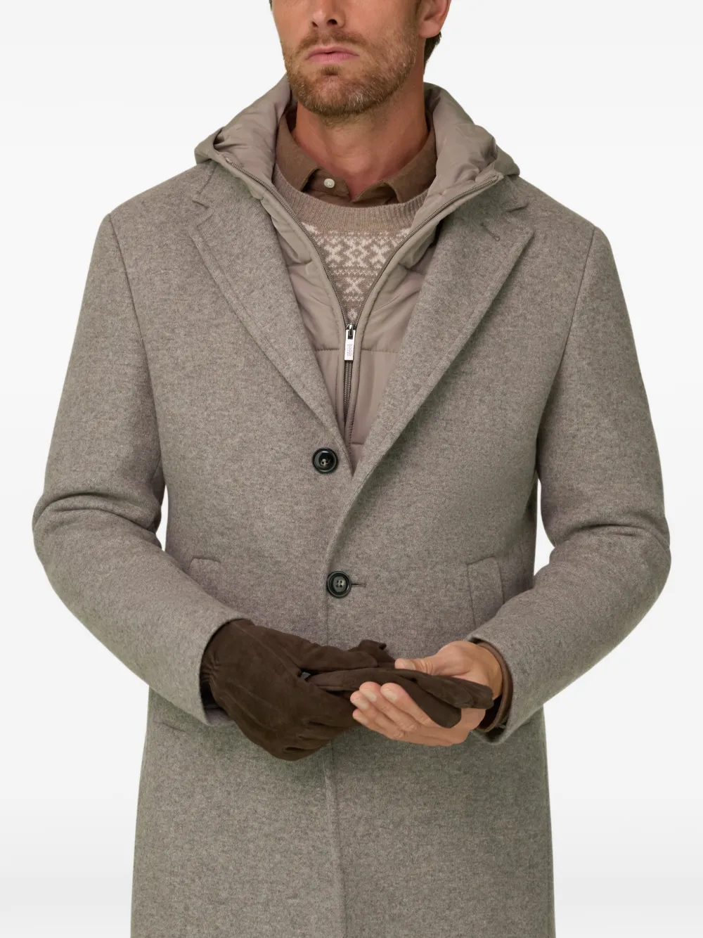 Boggi Milano B Jersey jas van wolblend Beige