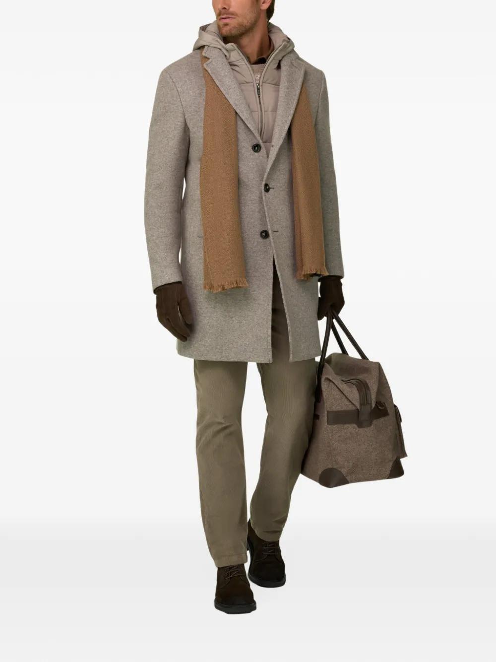 Boggi Milano B Jersey jas van wolblend Beige